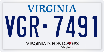 VA license plate VGR7491