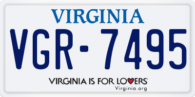 VA license plate VGR7495
