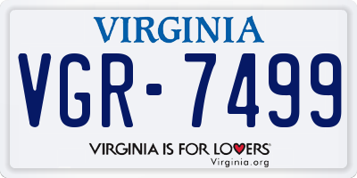 VA license plate VGR7499