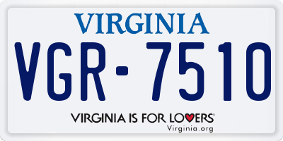 VA license plate VGR7510