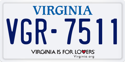 VA license plate VGR7511