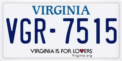 VA license plate VGR7515