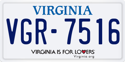 VA license plate VGR7516
