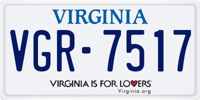 VA license plate VGR7517
