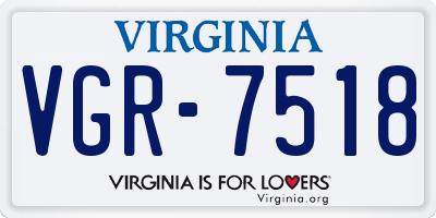 VA license plate VGR7518