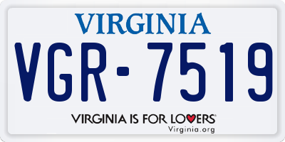 VA license plate VGR7519