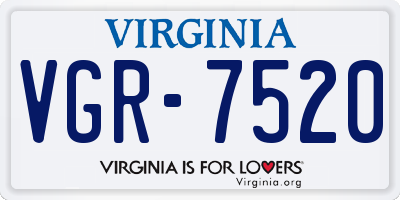 VA license plate VGR7520