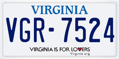 VA license plate VGR7524