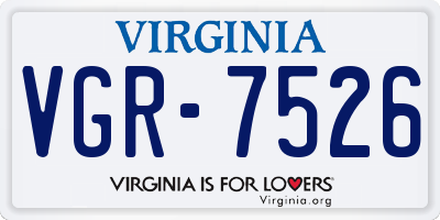 VA license plate VGR7526