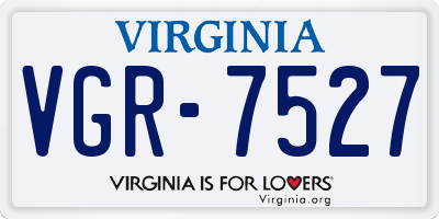 VA license plate VGR7527