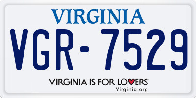 VA license plate VGR7529