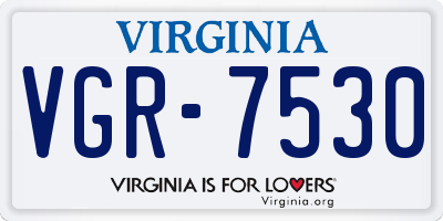 VA license plate VGR7530