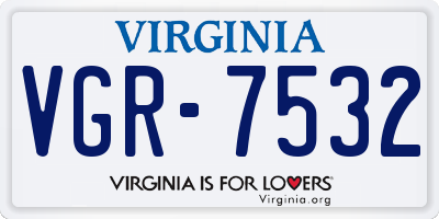 VA license plate VGR7532