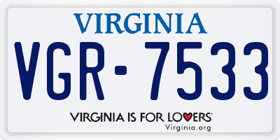 VA license plate VGR7533