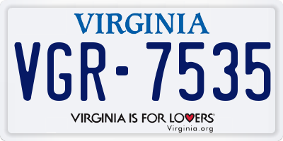 VA license plate VGR7535