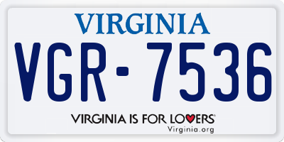 VA license plate VGR7536