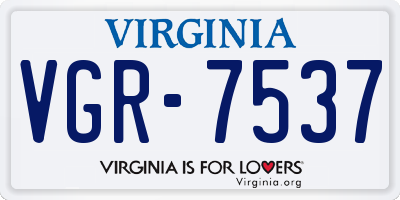 VA license plate VGR7537