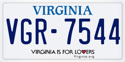 VA license plate VGR7544