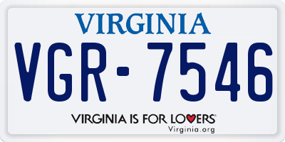 VA license plate VGR7546