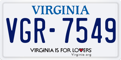 VA license plate VGR7549