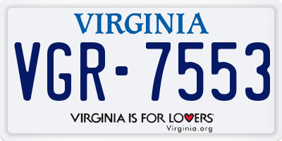 VA license plate VGR7553