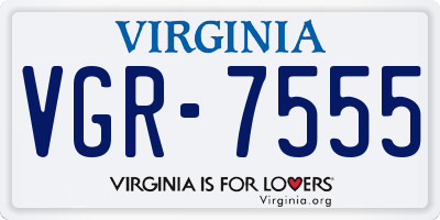 VA license plate VGR7555