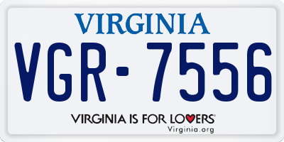 VA license plate VGR7556