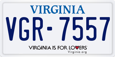 VA license plate VGR7557