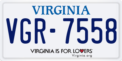 VA license plate VGR7558