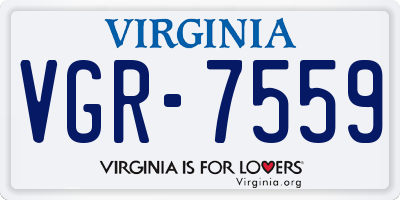 VA license plate VGR7559