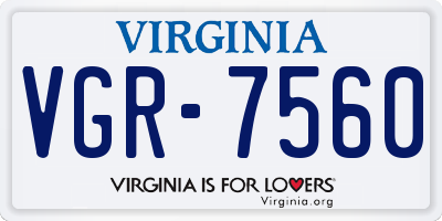 VA license plate VGR7560
