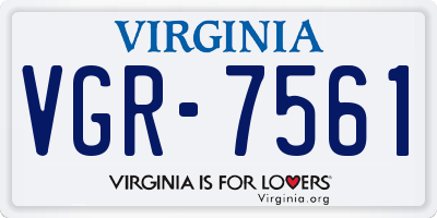 VA license plate VGR7561