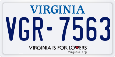 VA license plate VGR7563