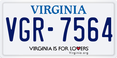 VA license plate VGR7564
