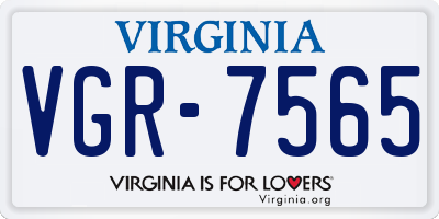 VA license plate VGR7565