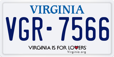 VA license plate VGR7566