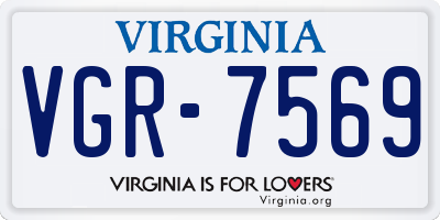 VA license plate VGR7569