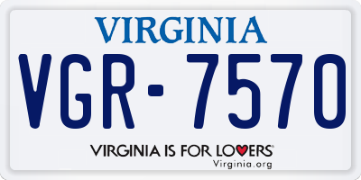 VA license plate VGR7570