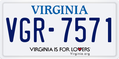 VA license plate VGR7571