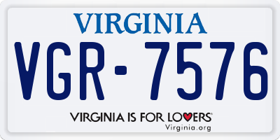 VA license plate VGR7576