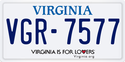 VA license plate VGR7577