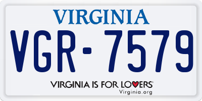 VA license plate VGR7579