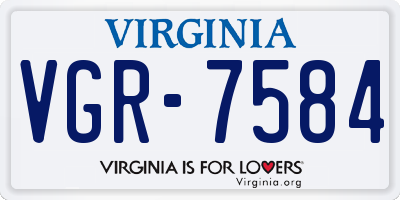 VA license plate VGR7584