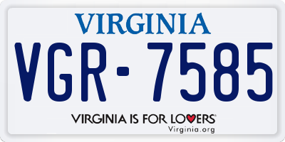 VA license plate VGR7585