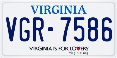 VA license plate VGR7586