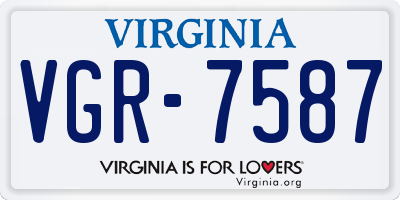 VA license plate VGR7587