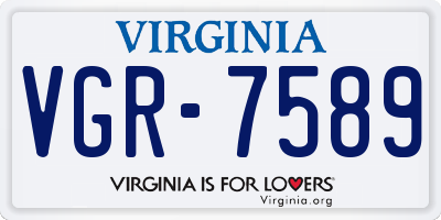 VA license plate VGR7589