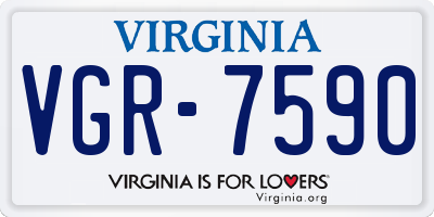 VA license plate VGR7590