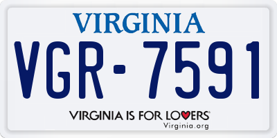 VA license plate VGR7591
