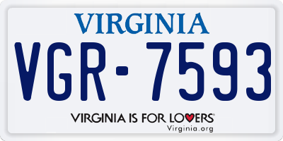 VA license plate VGR7593